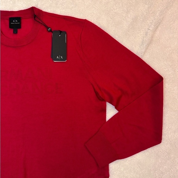 Armani Exchange Men’s Long Sleeve Sweater Size Large- Color - Red - Picture 3 of 7